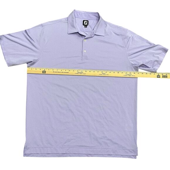 FootJoy Golf Polo Performance Polka Dot Men’s 2XL Purple Stretch Wicking Logo - Picture 4 of 8